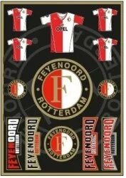 Feyenoord Stickervel zwart - 30x21 cm - Geen verzendkosten